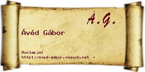 Ávéd Gábor névjegykártya