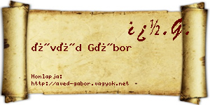 Ávéd Gábor névjegykártya